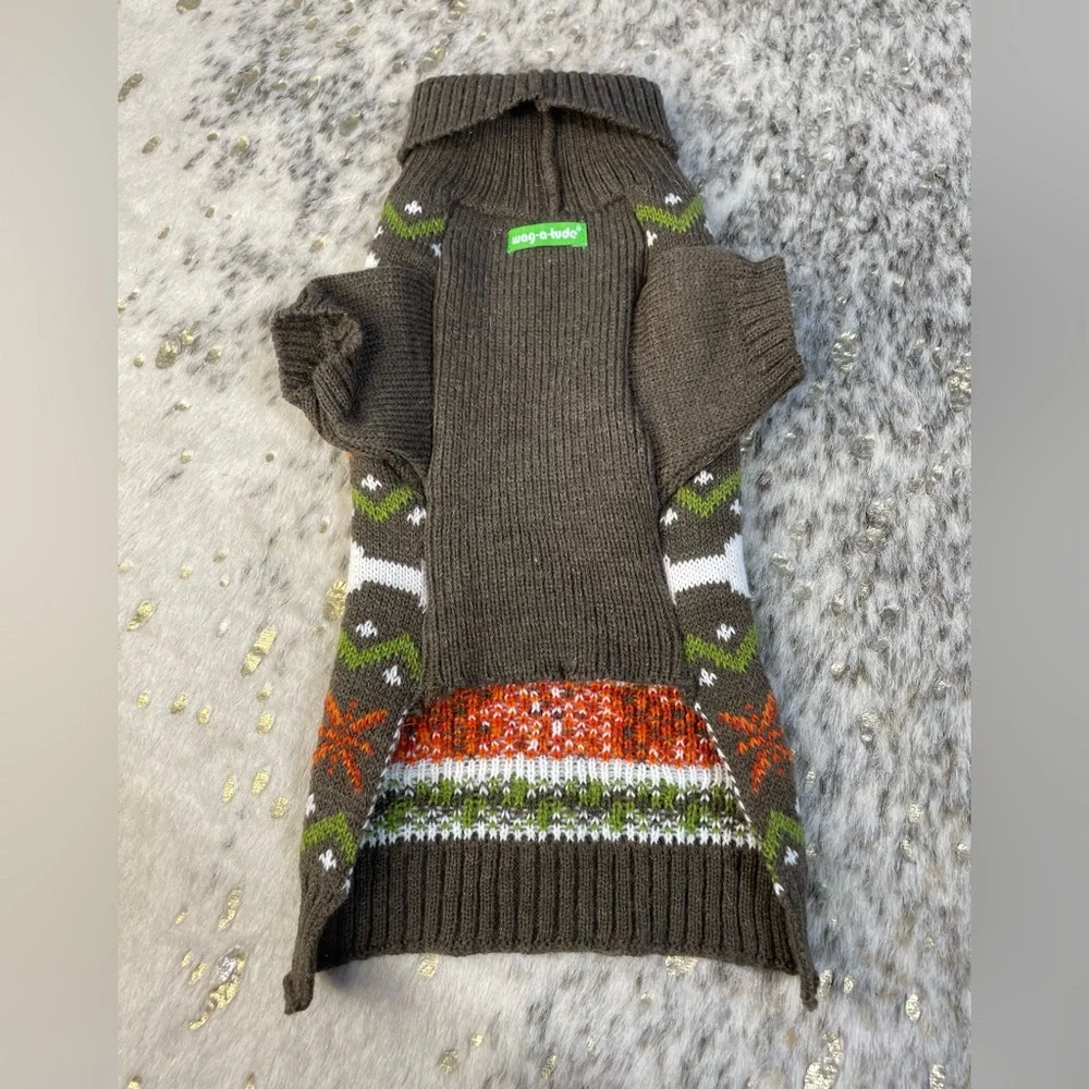 5 for $25🔥Wag-A-Tude Brown Wool Blend‎ Puppy Sweater Medium